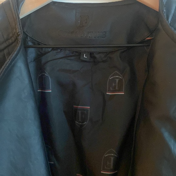 F Collection Men’s Leather Jacket side zip - Picture 3 of 3